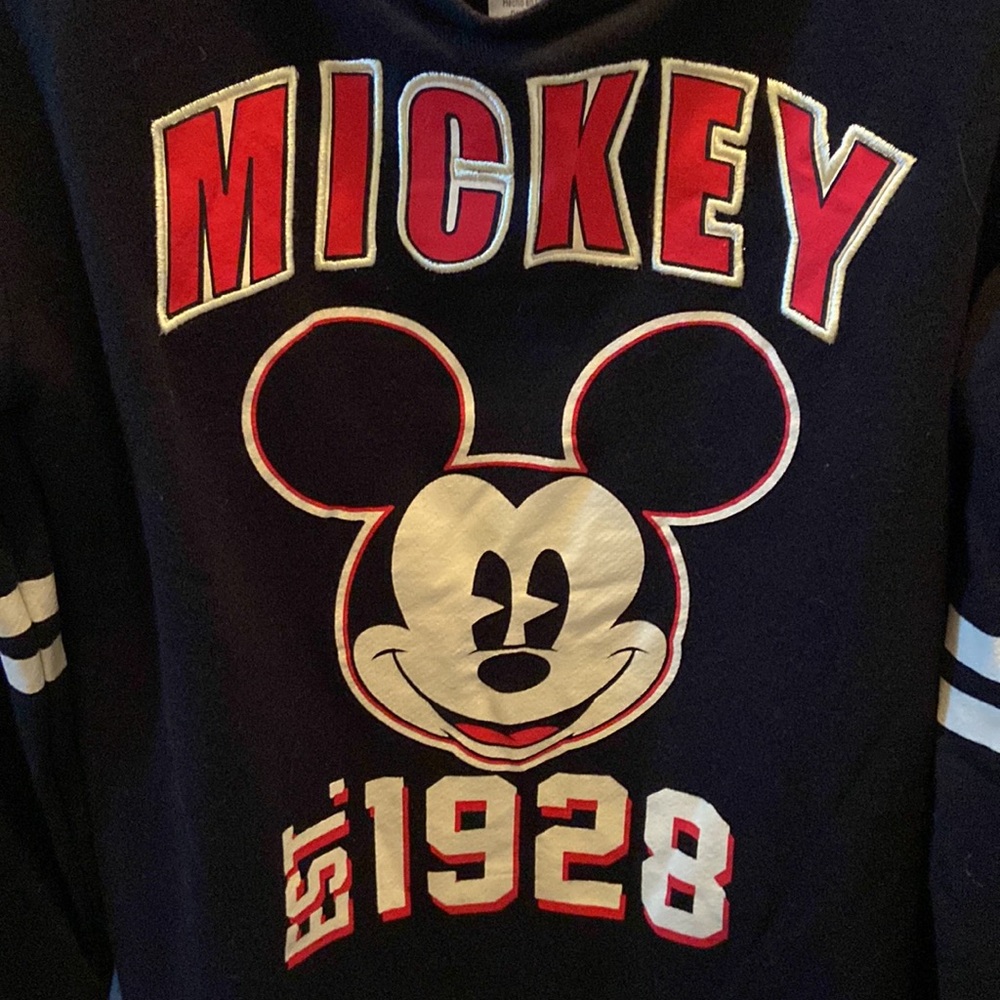 Disney Embroidered Mickey Mouse Lightweight Sweatshirt Sz Small Vintage Style. - Picture 3 of 9
